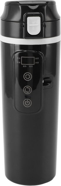 TOMTOP JMS Reise-Wasserkocher für Auto und LKW (12V/24V), 500 ml, tragbarer Heizbecher für Kaffee und Tee in Schwarz - Bild 1