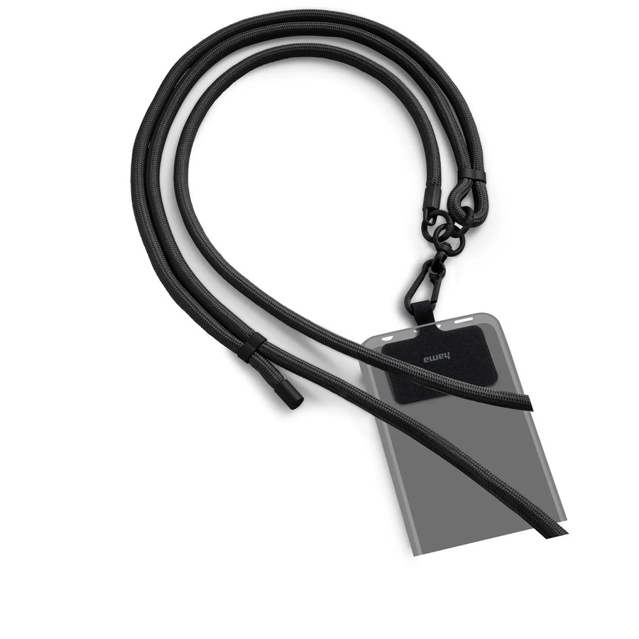 Hama Universal Handyband zum Umhängen mit Karabiner, verstellbar, Schwarz - Bild 2