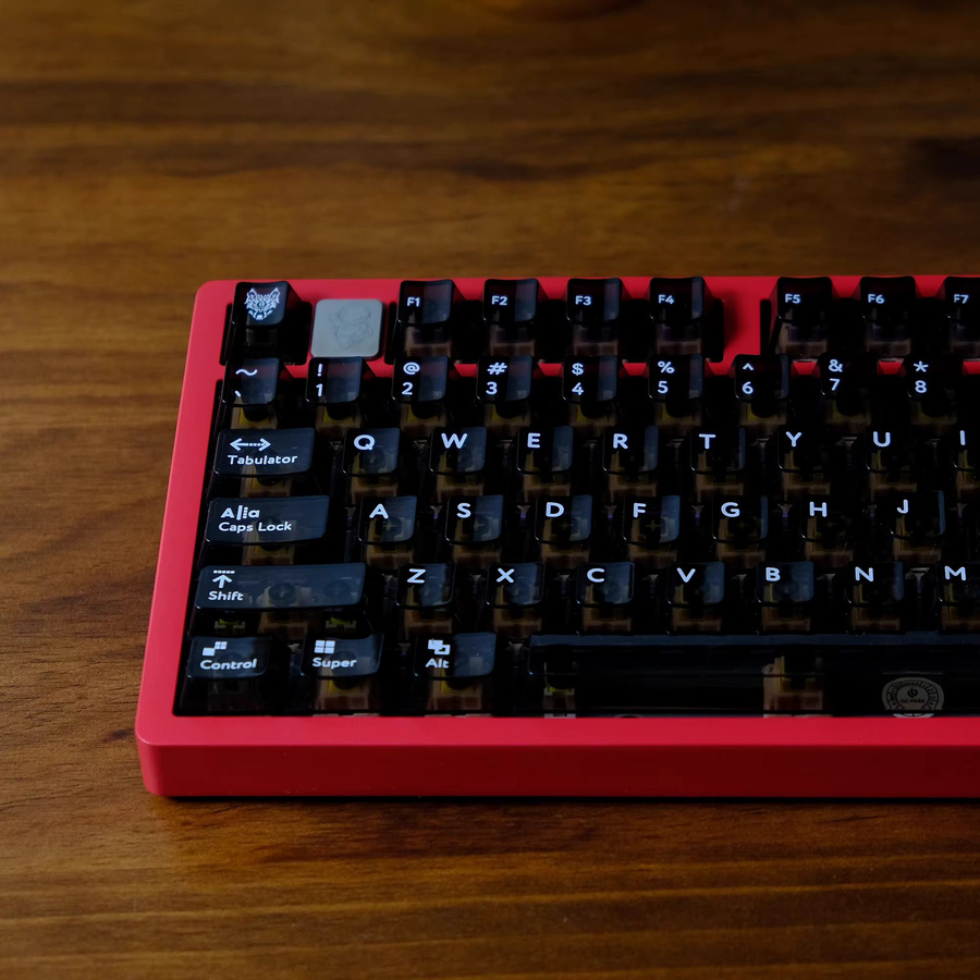 Aifei Tastenkappen Set aus PC in Schwarz und Transparent, 114 Tasten, Cherry Profile, passend für Cherry MX mechanische Tastaturen - Bild 1