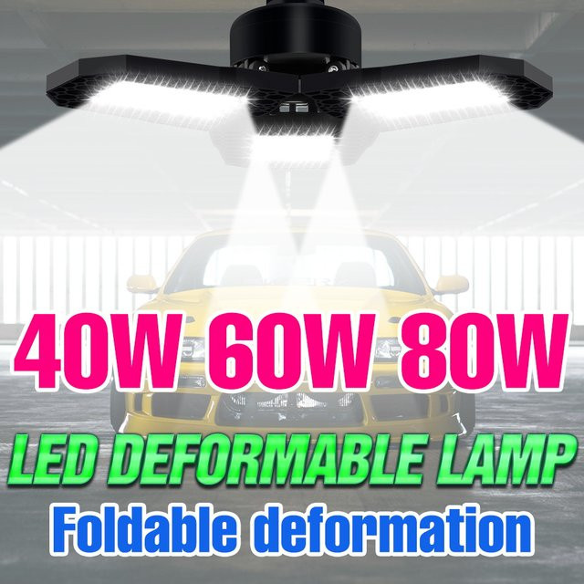 Verformbare 80 W LED-Glühbirne mit E27-Sockel in Schwarz für Werkstatt und Garage - Bild 1