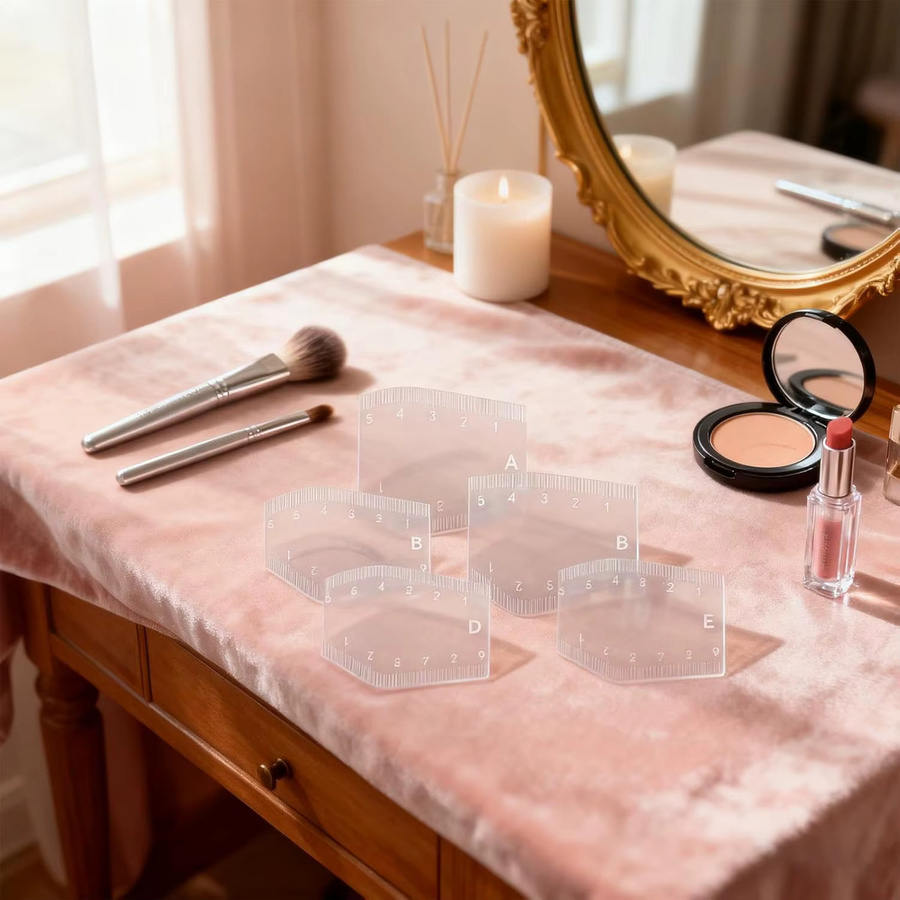 GUGCGV PMU-Brauenlineal, 5 Stück, transparente Microblading-Schablonen, Unisex - Bild 3