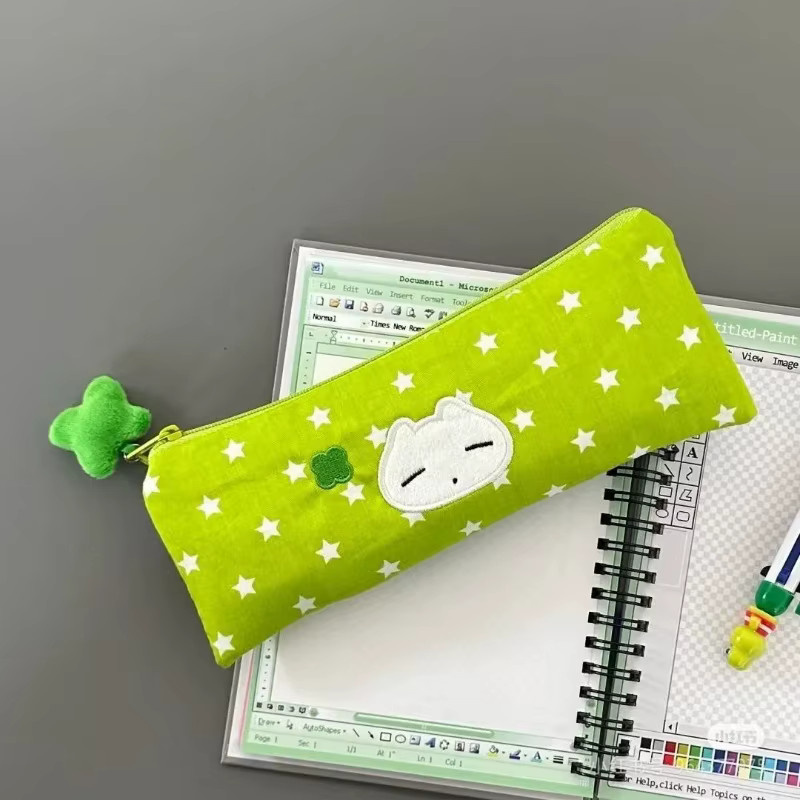 Multifunktionale Schreibwarentasche aus Textil in Grün für Schüler und Studenten mit großem Fassungsvermögen - Bild 2