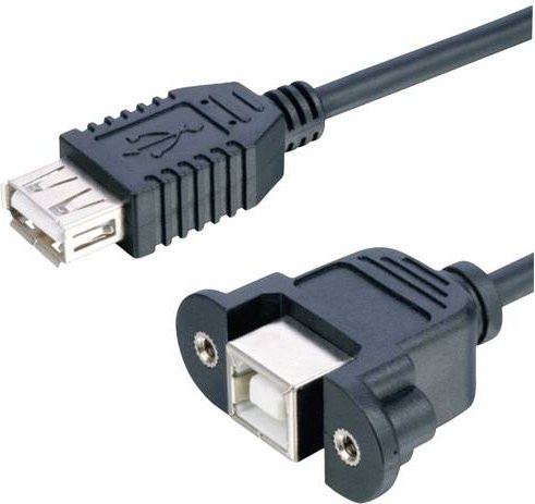 Lyndahl USB 2.0 Kabel mit USB-A und USB-B Buchse, Schwarz, 0,20 m, LKPK007 - Bild 1
