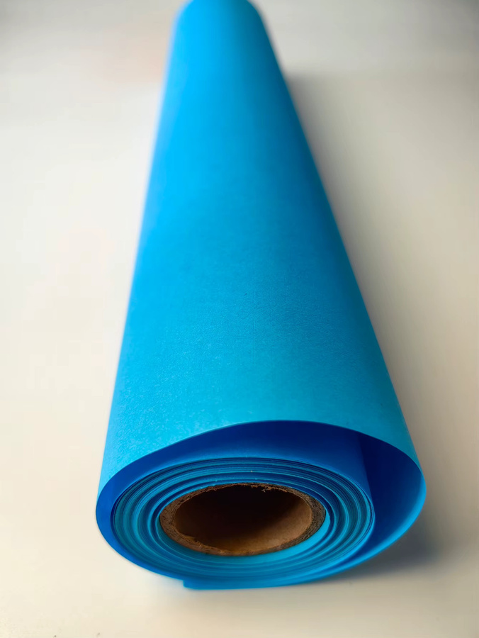 Blaue Kraftpapier Mini-Rolle für Geschenkverpackungen und Bastelarbeiten - Bild 2