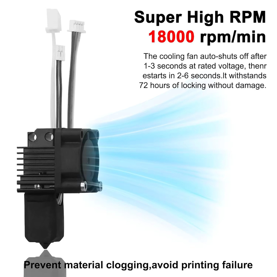 Bambu Lab Hotend-Baugruppe 0,4mm für X1 und X1C Serie mit Kühlventilator in Schwarz - Bild 4