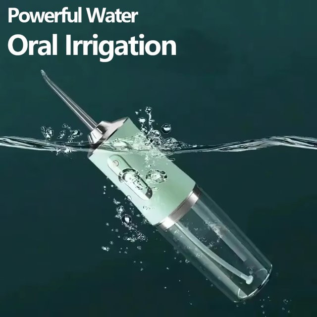 XMSJ Wasser-Mundduschen-Irrigator mit Ultraschall-Luftstrahl, Weiß, Unisex - Bild 1