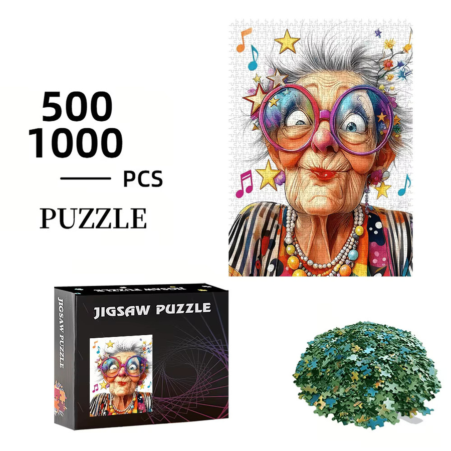 Oma mit großer Brille Puzzle, Mix - Bild 2