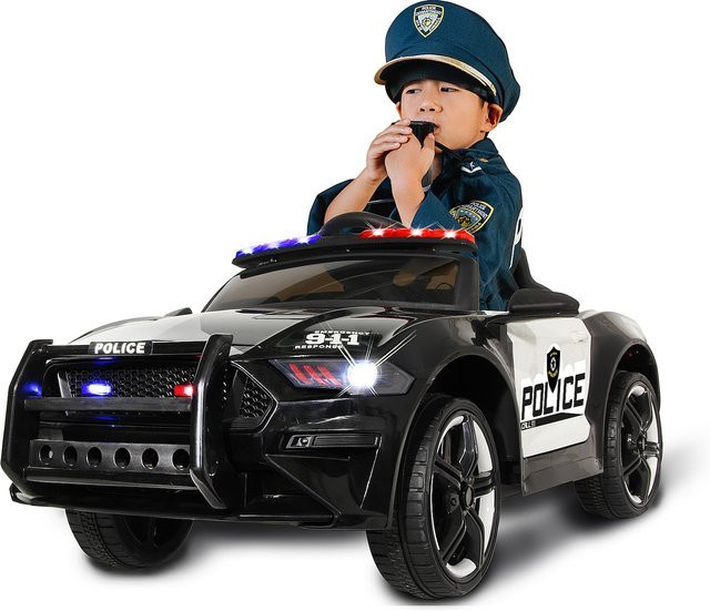 Jamara US Police Car Elektroauto mit Licht und Sound schwarz ab 3 Jahren - Bild 1