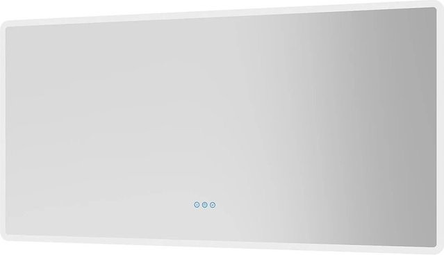 Aquabatos LED Badspiegel mit 3 Lichtfarben, dimmbar, Rechteckiger Wandspiegel in Silber, B: 140 cm, H: 70 cm - Bild 1