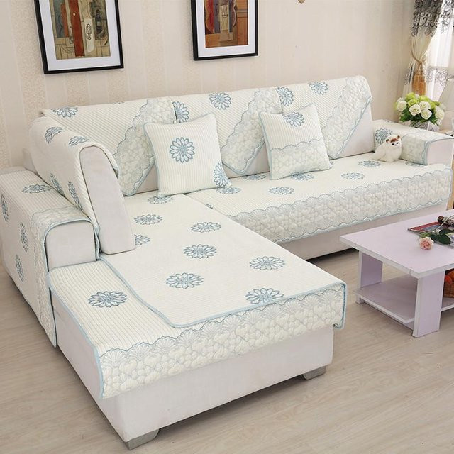 Super Six Sofa-Kissen aus gewaschener Baumwolle, quadratisch, Blau/Weiß, B/T/H: 70 x 70 x 70 cm - Bild 1