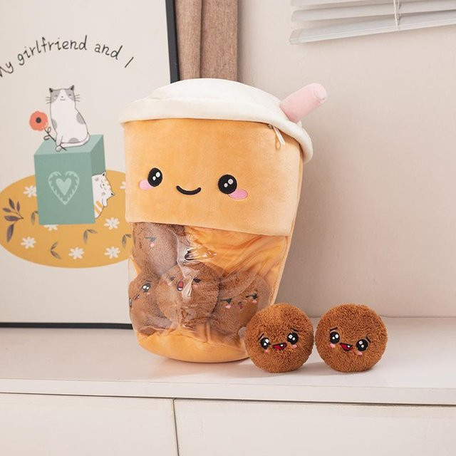 Boba Tee Plüschtiere, Plüsch Umarmungskissen, Bunt / Mehrfarbig - Bild 1