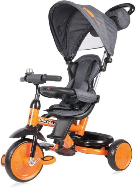 Lorelli Dreirad 4 in 1 Lucky Crew in Orange mit Tasche, Fußstütze und verstellbarem Sitz - Bild 1