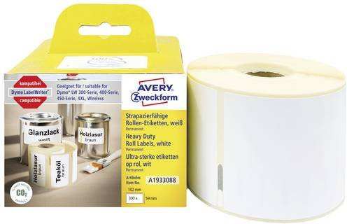 Avery Zweckform Rollenetiketten Universal Weiß B: 102 mm, H: 59 mm - Bild 1