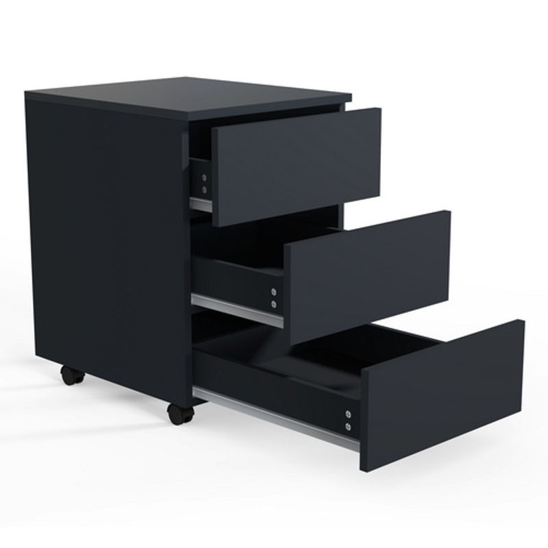 VCM Rollcontainer Dalosa mit 3 Schubladen in Anthrazit, B: 39 cm, T: 45 cm, H: 55 cm - Bild 2
