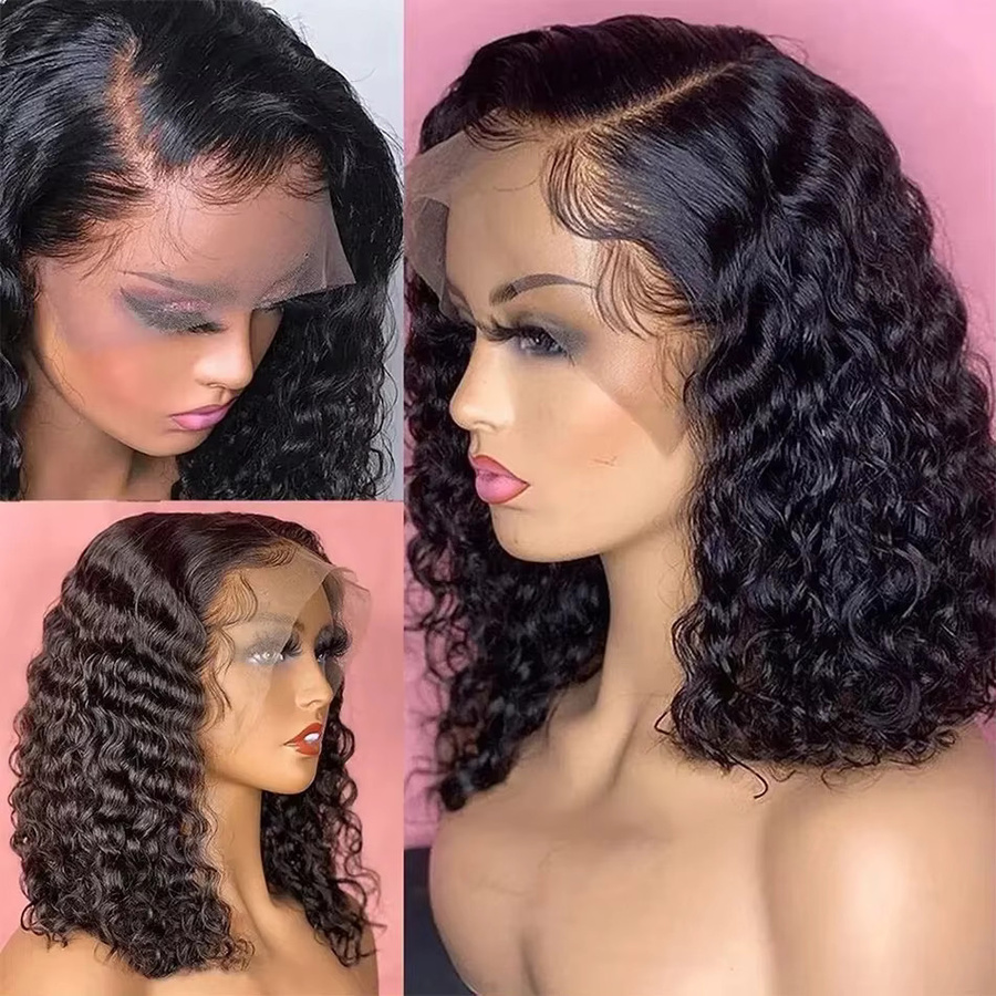 xbeauty Deep Wave Lace Front Perücke, Brasilianisches Echthaar, Kurz - Bild 4