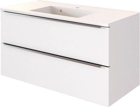 HELD MÖBEL Waschtisch Garda in Weiss, modern und wandmontiert, Breite: 100 cm, Höhe: 54 cm, Tiefe: 47 cm - Bild 1
