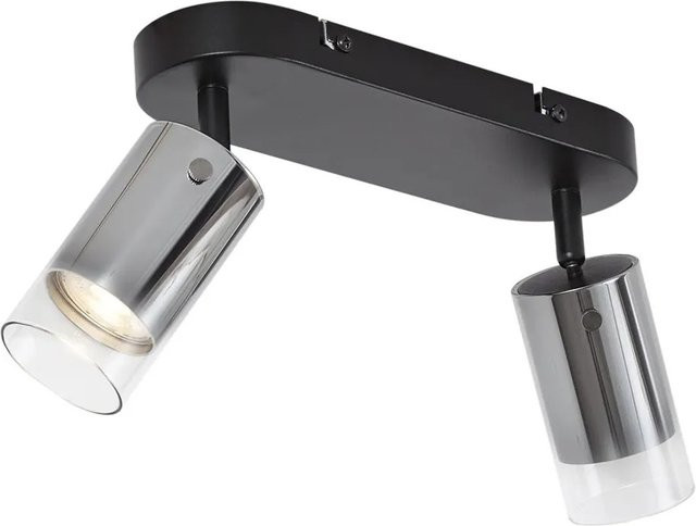 QAZQA Moderner Decken-Spot in Gunmetal, 2-flammig, drehbar und verstellbar aus Metall - Bild 1