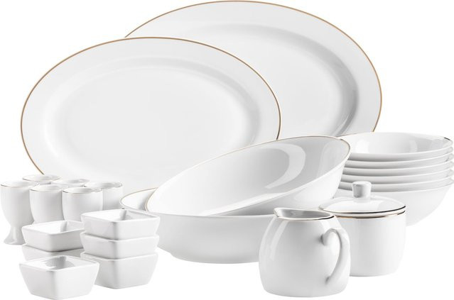 Mäser Zubehör-Set Professional Dining, 24-teilig, Weiß mit Goldrand - Bild 1