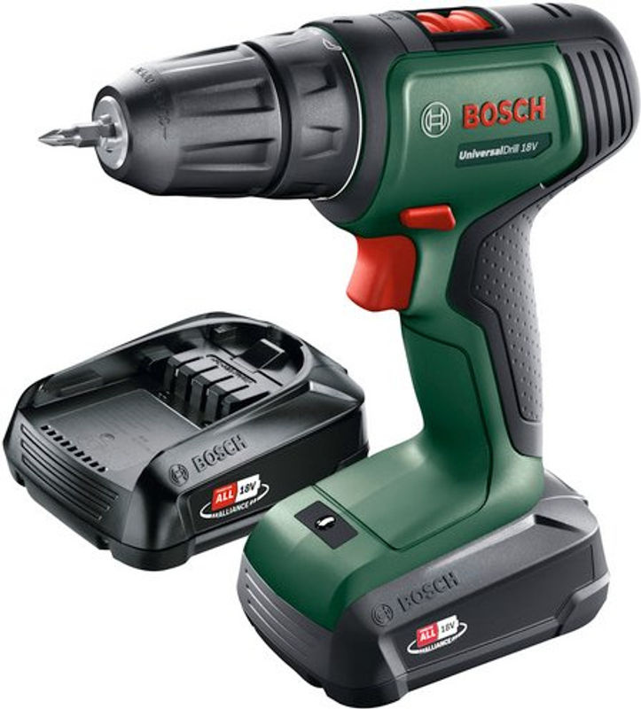 Bosch UniversalDrill 18V Akku-Bohrschrauber Set in Grün/Schwarz mit 2x Akkupack und Ladegerät - Bild 2