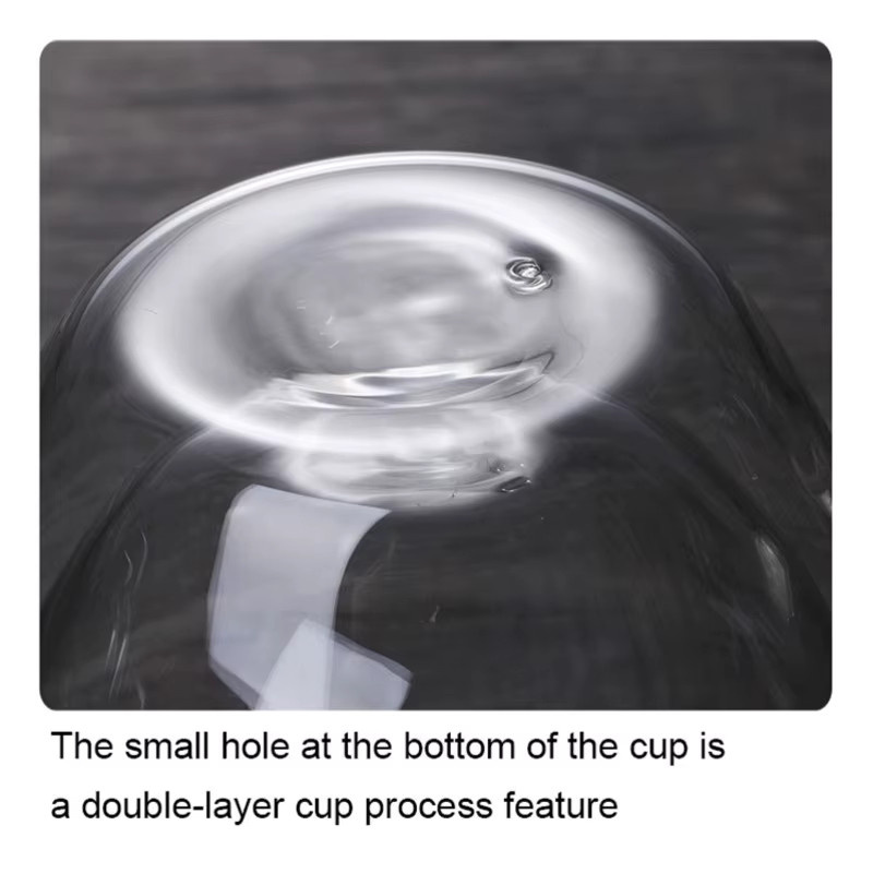 LOULONG Doppelwandige Glasbecher Transparent Handgefertigte Wärmeisolierende Tumbler für Espresso, Tee und Whisky mit 80 ml Volumen - Bild 2
