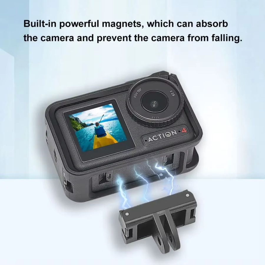 DJI magnetische Schnellverschluss-Adapterhalterung für Osmo Action 6 5 PRO 4 3 in Schwarz - Bild 2