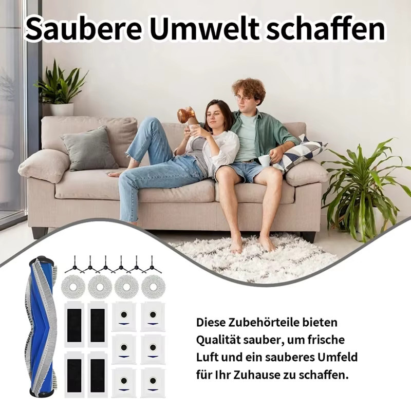 Ersatzteil-Set für Ecovacs T30 Pro, Max, Omni und Yeedi M12 Pro mit Hauptbürsten, Filtern, Mopps und Staubbeuteln, Multicolor - Bild 3
