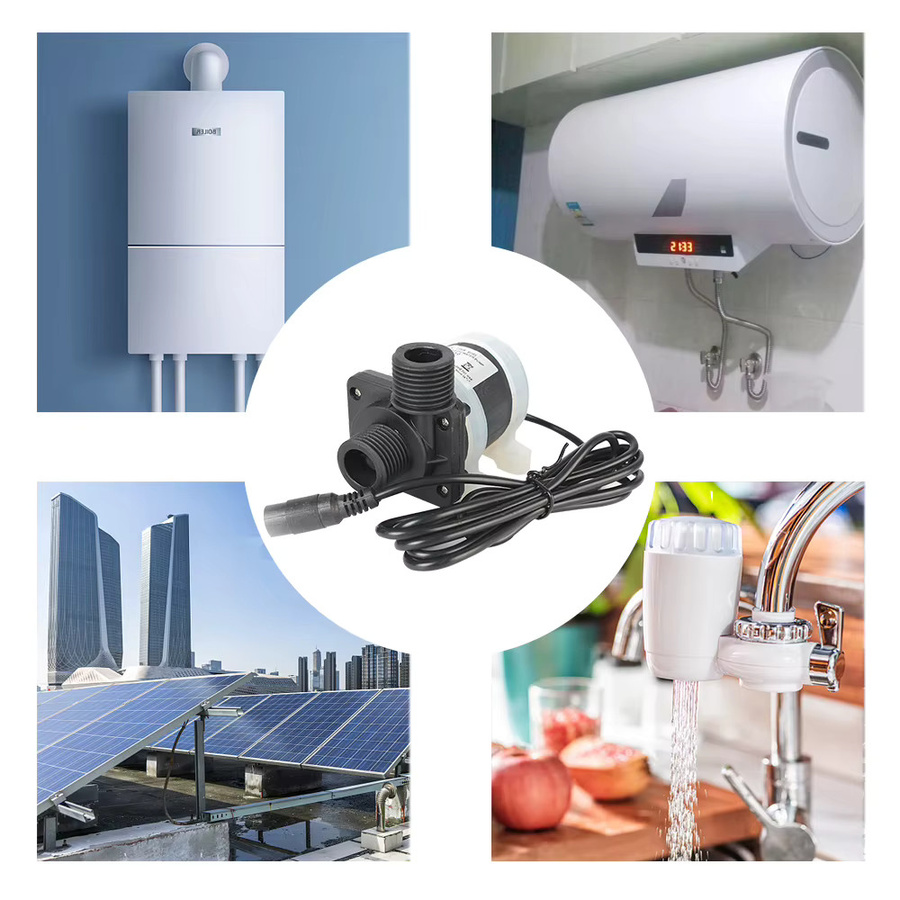Sola Bürstenlose Solarpumpe IP68 DC 12 V 24 V mit 4-Punkt-Gewinde für Warmwasserbereiter, Dusche, Fußbodenheizung und Druckerhöhung - Bild 2