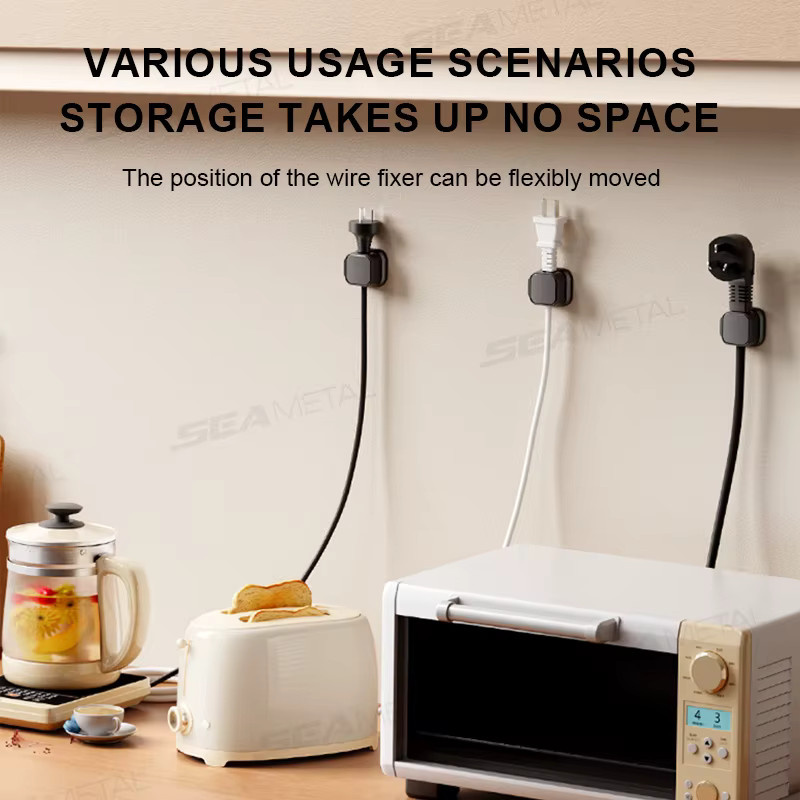 SEAMETAL 10 Stück magnetische Ladekabelhalter, selbstklebend, USB-Kabelorganizer für Auto und Büro, Schwarz - Bild 4