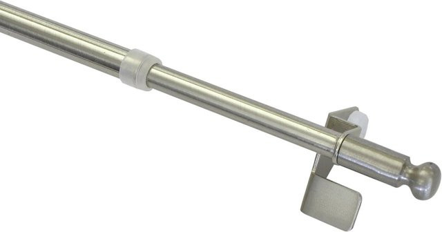Gardinia Klemmstange Press&Go Kugel in Edelstahloptik, silberfarben, Metall - Bild 1