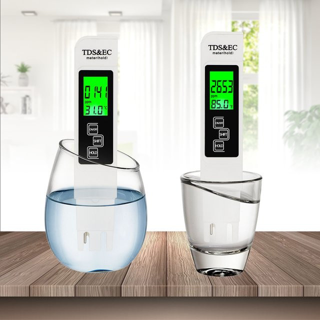VODOOL Digitaler EC TDS Tester und pH-Meter zur Wasserqualitätsanalyse für Aquarium und Pool in Weiß - Bild 1
