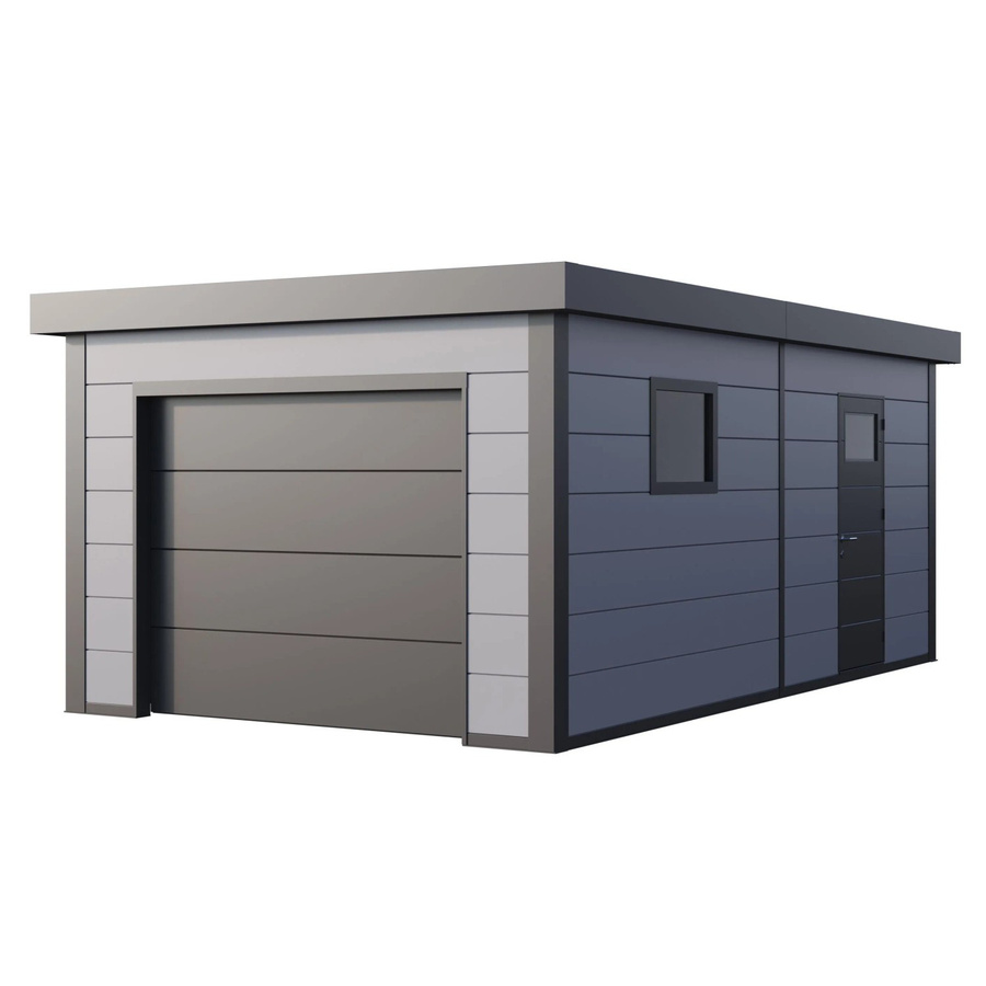Telluria Garage Classico aus verzinktem Stahl in Hellgrau, B: 358 cm, T: 628 cm - Bild 2