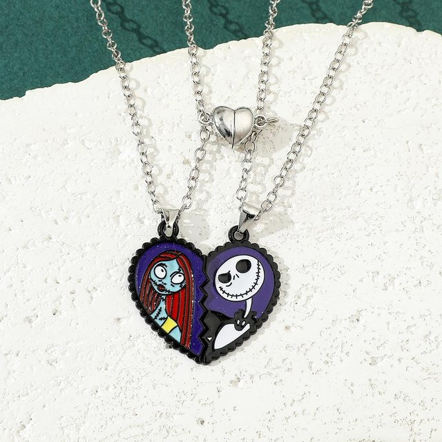 Halskette Jack Plus Sally Paar Anhänger, Weiß, Metall, Unisex - Bild 1