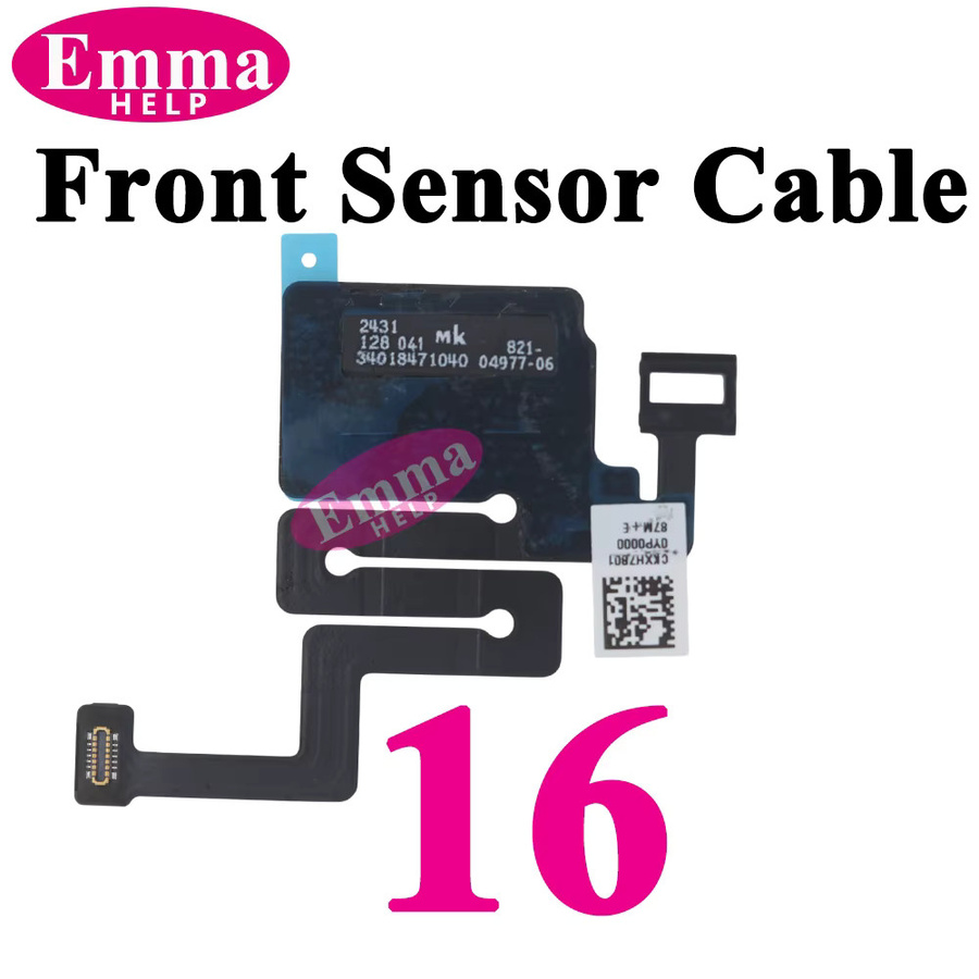 EmmaHelp Flexkabel mit Näherungssensor und Mikrofon für iPhone 16 15 14 13 Plus Pro Max Mini in Schwarz als Ersatzteil für Ohrlautsprecher - Bild 2