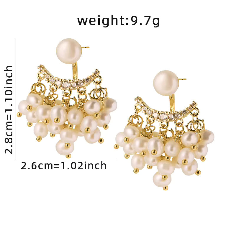 GLSEEVO Ohrringe, Messing, Gold, Perle, Damen - Bild 3