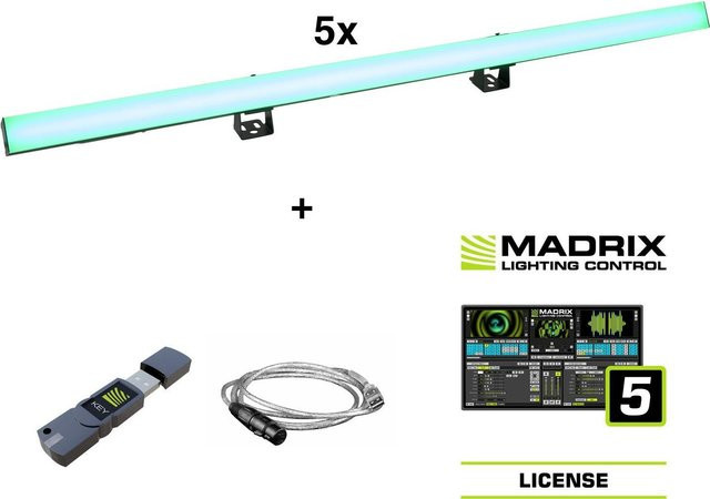 EUROLITE Set 5x LED PR-100/32 Pixel DMX Rail in Weiß mit Madrix Software - Bild 1