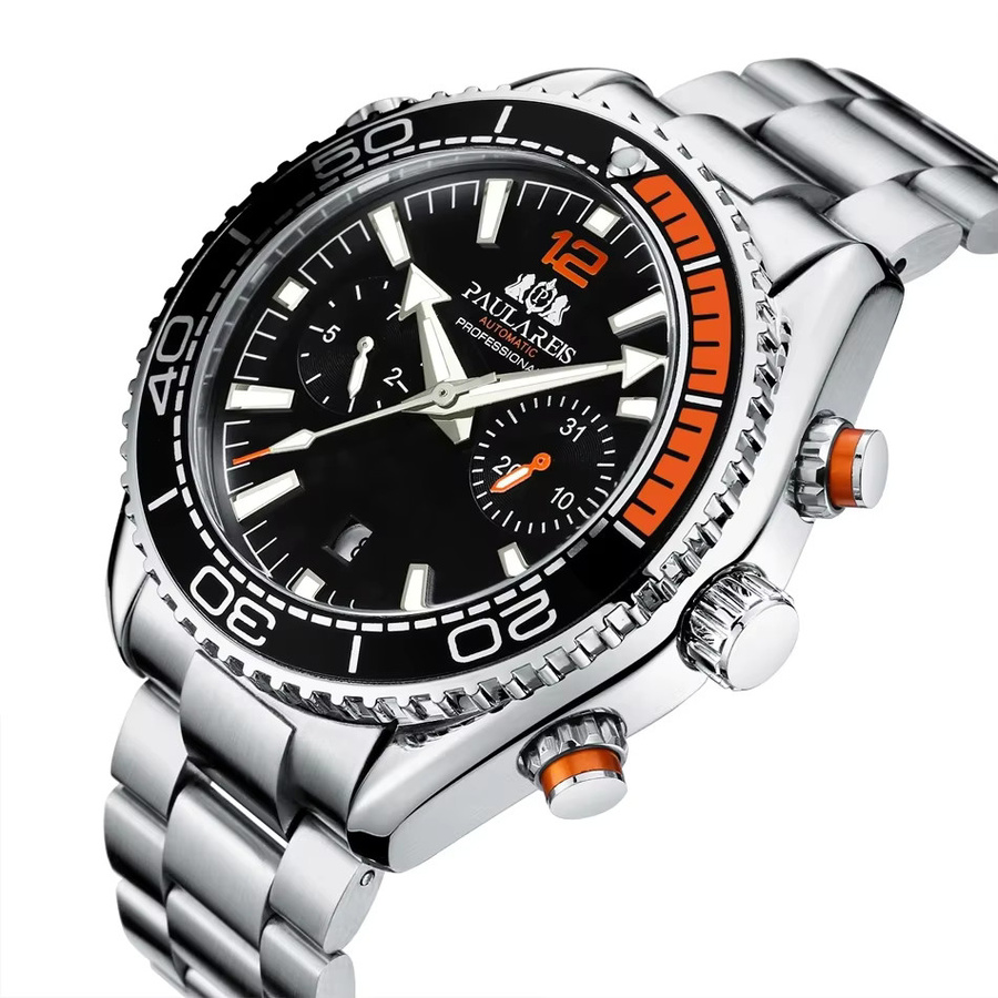PAULAREIS Armbanduhr Automatik, Edelstahl, Blau, Herren - Bild 2