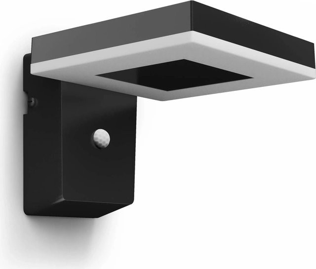 Philips Zonal Solar Außenwandleuchte Schwarz mit Bewegungsmelder und Warmweißem LED-Licht - Bild 1