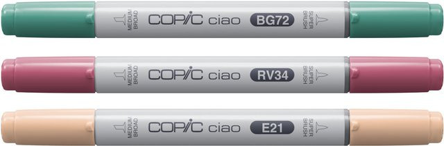 Copic Ciao Marker Set Layer & Mix Vibrant Palette mit 3 Brush-Stiften in Multicolour (Ice Ocean, Dark Pink, Soft Sun) - Bild 1