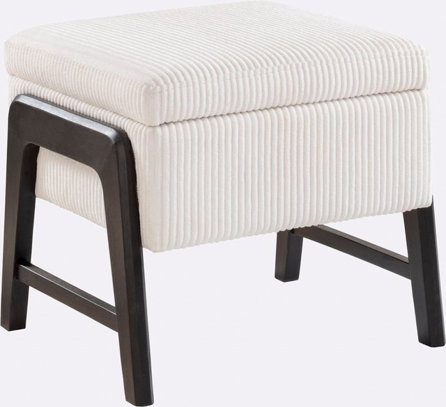 Heine Home Bank aus Birke, lackiert, Beige/Weiß, B/T/H: 46 x 44 x 50 cm - Bild 1