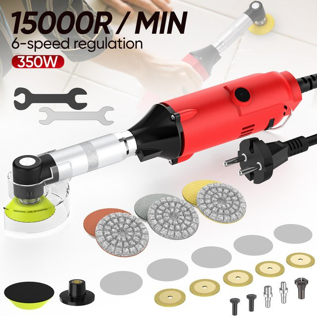 DWiusty Elektrischer gerader Schleifer für Keramikfliesen, 350 W, 6 variable Geschwindigkeiten, Rot - Bild 1
