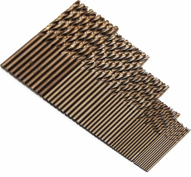 50-teiliges HSS-Cobalt Spiralbohrer-Set in Gelb, 1–3 mm Bohrwerkzeug-Set für Stahlplatten - Bild 1