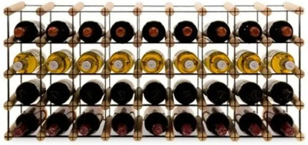 PROREGAL Modulares Weinregal Vinotega aus massivem Kiefernholz in Natur, H x B x T: 42,5 x 92,5 x 24,5 cm, braun, rustikal, Platz für 36 Flaschen
