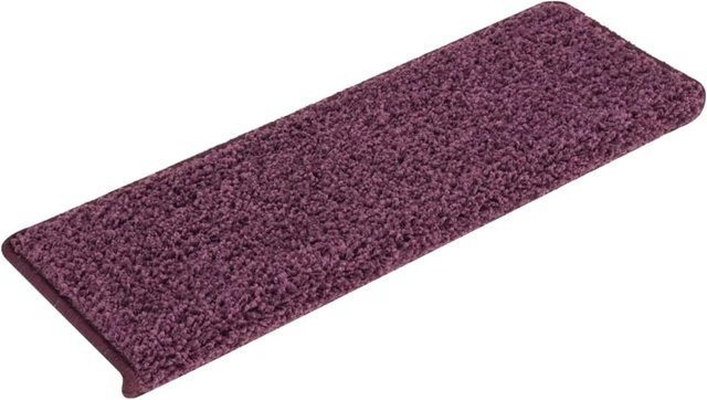 vidaXL Stufenmatten 15er Set Dunkelviolett, selbstklebend, rutschfest und schallschluckend, B/T/H: 65 x 21 x 4 cm - Bild 1