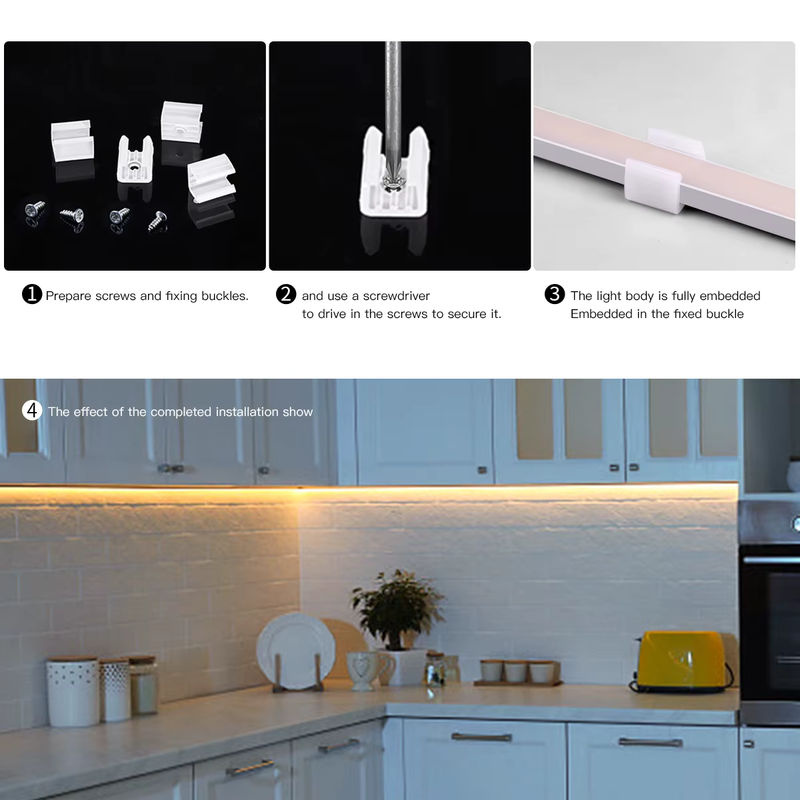 Lcamaw Küchen-Neonlicht USB-LED-Leuchte mit COB-Streifen aus Silikon, Warmweiß, mit PIR-Bewegungssensor für Unterschränke - Bild 5