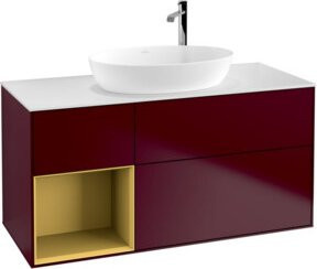 V&B Waschtischunterschrank Finion mit Wandbeleuchtung, Farbe Weiß lackiert, B/T/H: 120 x 50,1 x 50,1 cm - Bild 1