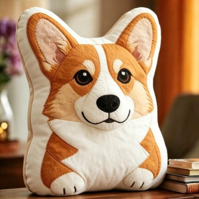 Yiran Health & Beauty Kuschelkissen in Shiba-Hundform aus weißem Plüsch mit PP-Baumwollfüllung, B/T/H: 40 x 40 x 40 cm - Bild 1