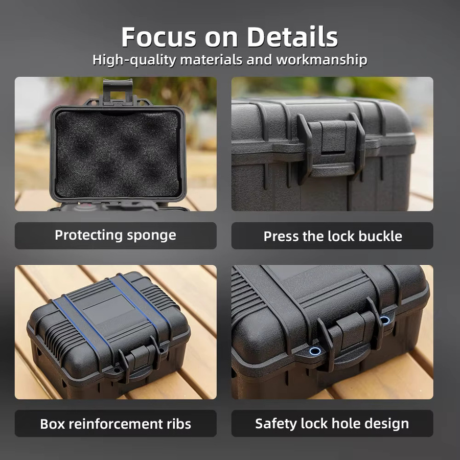 BRDRC Wasserdichter Hartschalenkoffer für DJI Action 6, DJI Action 5 Pro, Osmo Action 4 und Osmo Action 3 in Schwarz – Tragbare Reise-Aufbewahrungstasche für dein Kamerazubehör - Bild 5