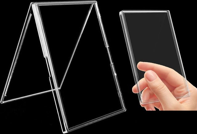 TMZ Kartenschutzhülle aus Acryl in Transparent als Mini-Fotorahmen und Display-Halter zur Kartenaufbewahrung - Bild 1