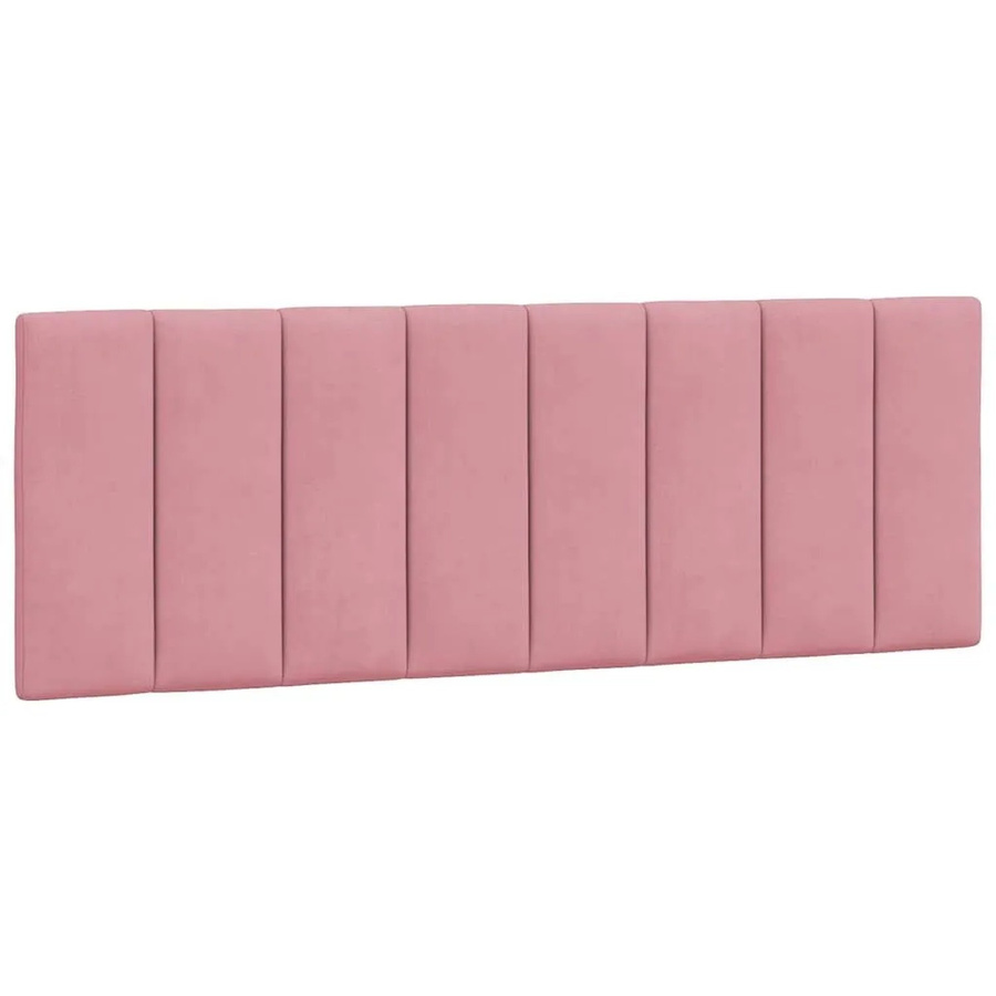 vidaXL Kopfteil-Kissen Hanko Rosa Samt mit Linien-Design, Breite: 140 cm, Höhe: 45 cm, Tiefe: 3 cm - Bild 2