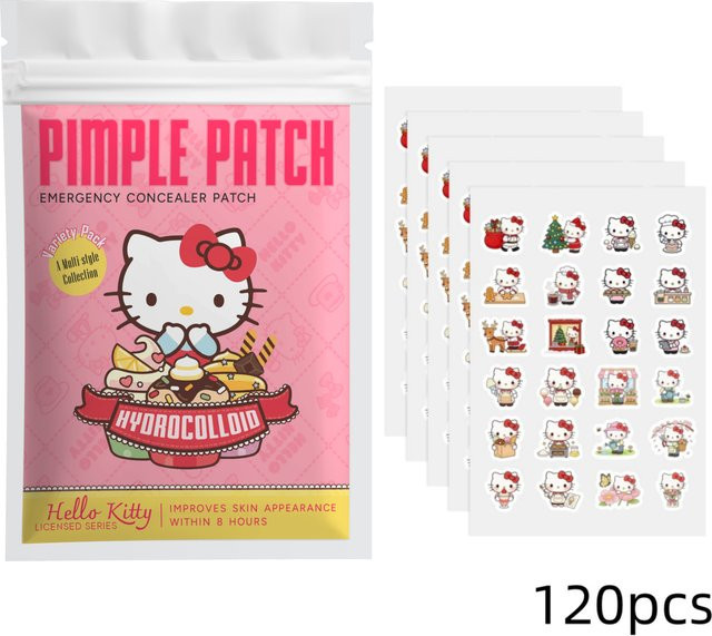 Sanrio Hello Kitty Hydrokolloid-Pickelpflaster, 120 Stück, Gesicht - Bild 1